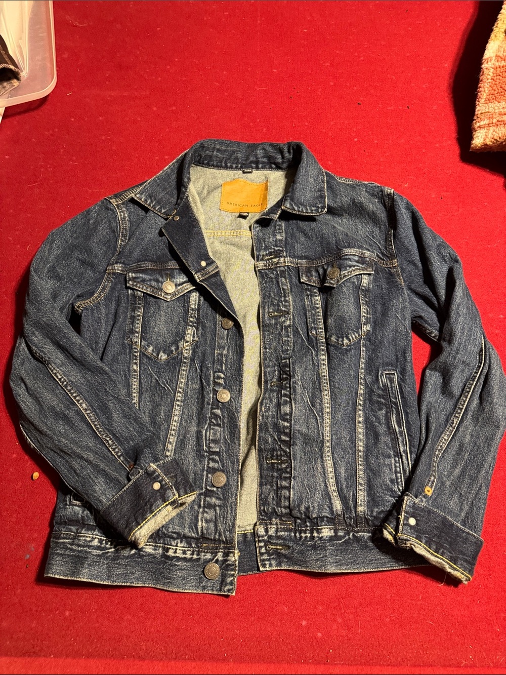 American Eagle Outfitters Men's Blue Denim Trucker Jacket